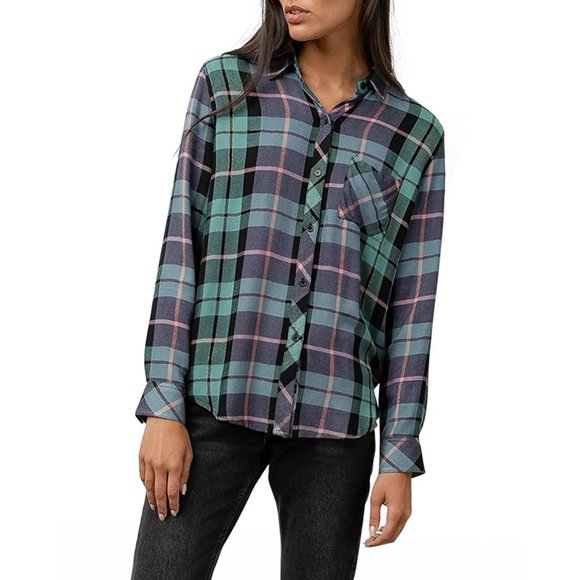 Rails Hunter Metallic Thread Plaid Button Up Shirt - Picture 2 of 5